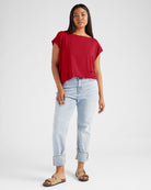 Chili Pepper $|& SEAS Brentwood Boat Neck Top - SOF Full Front