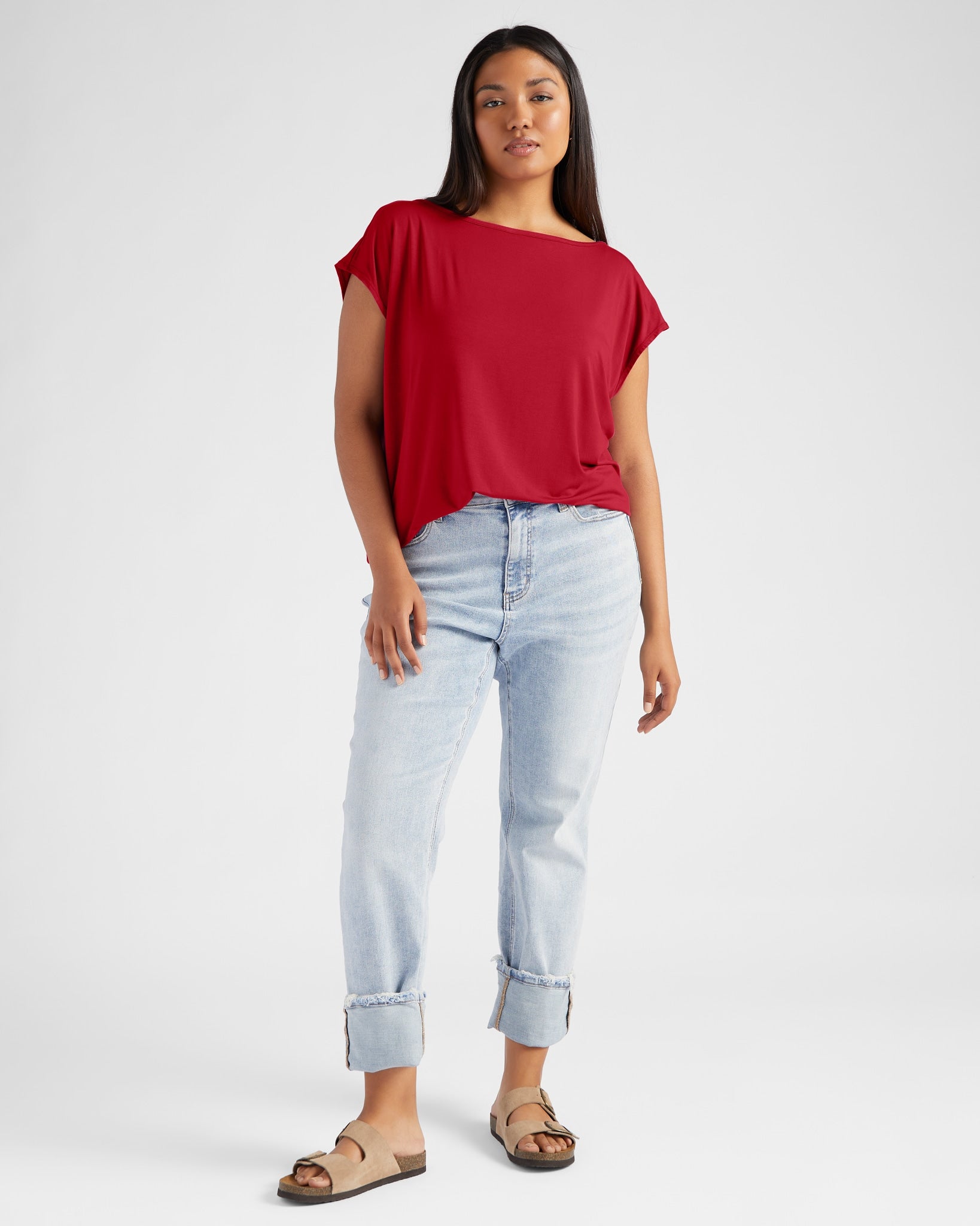 Chili Pepper $|& SEAS Brentwood Boat Neck Top - SOF Full Front