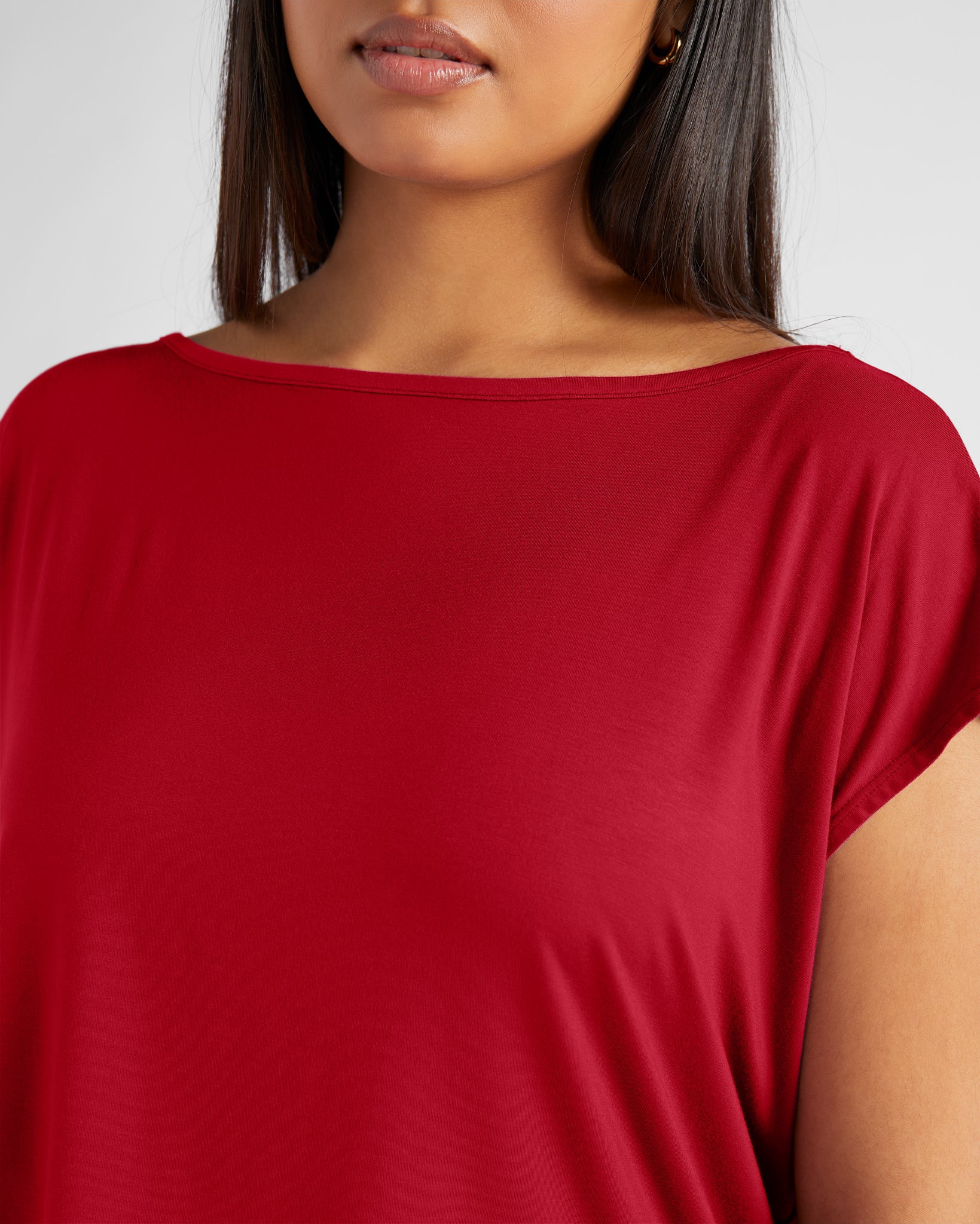 Chili Pepper $|& SEAS Brentwood Boat Neck Top - SOF Detail