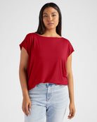 Chili Pepper $|& SEAS Brentwood Boat Neck Top - SOF Front