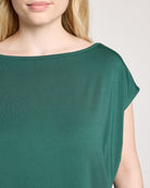 Hunter Green $|& SEAS Brentwood Boat Neck Top - SOF Full Front