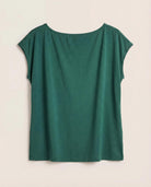 Hunter Green $|& SEAS Brentwood Boat Neck Top - Hanger Detail
