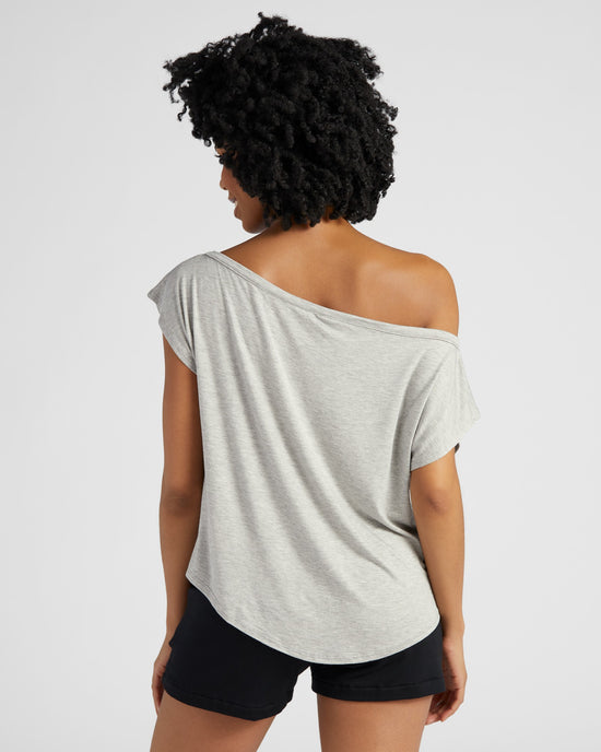 Heather Grey $|& Interval One Shoulder Jersey Tee - SOF Back