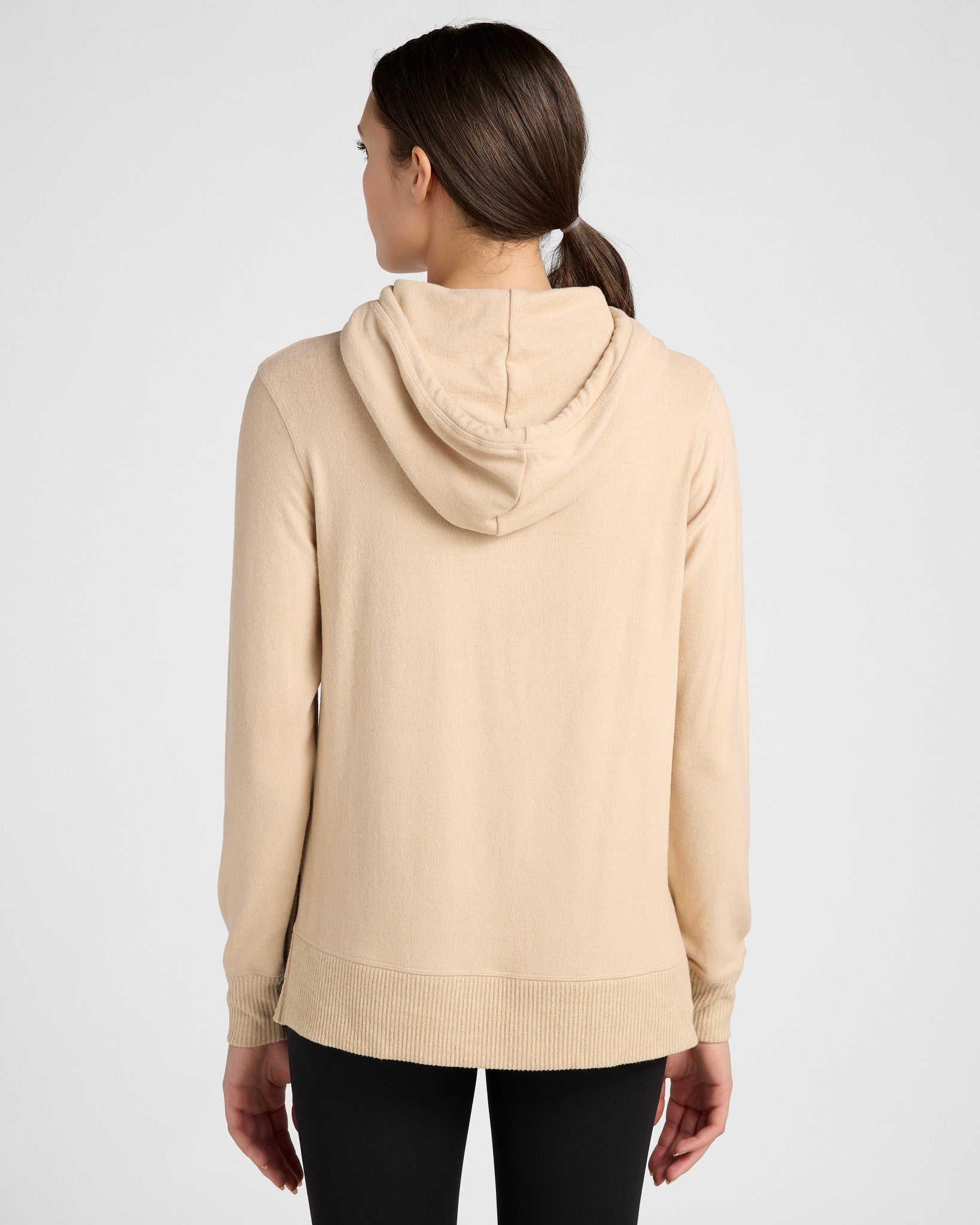 Heathered Oatmeal $|& Interval Hacci Hoodie - SOF Back