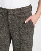 Black/Tan Herringbone $|& Liverpool Kelsey Wide Leg Trouser - SOF Detail