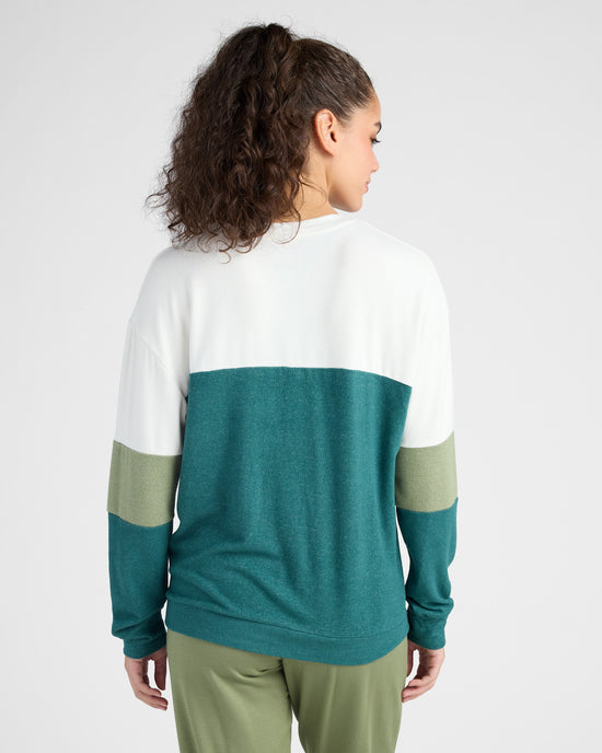 Cream/Light Olive/Heather Spruced Up $|& Interval Varsity Pullover - SOF Back