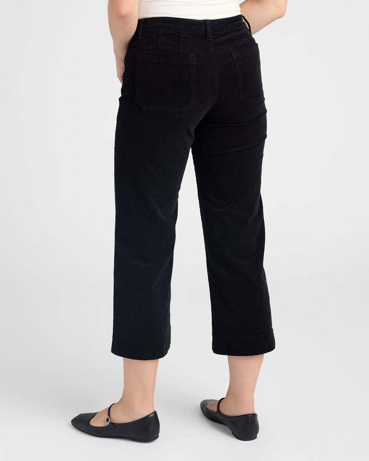 Onyx $|& Liverpool Corduroy Crop Wide Leg Pants - SOF Back