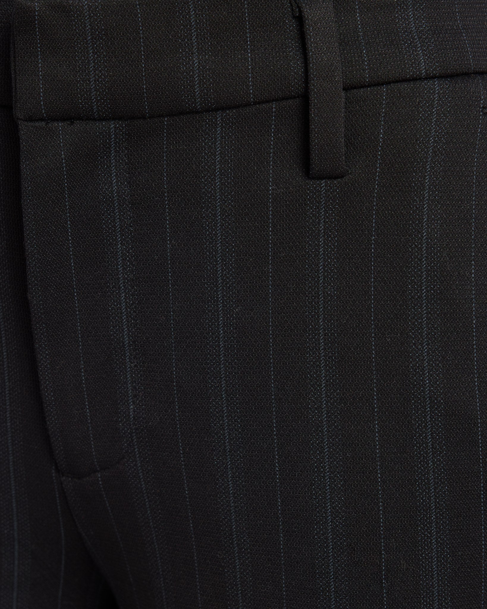 Black/Forest Pinstripe $|& Liverpool High Rise Kelsey Wide Leg Trouser - SOF Detail