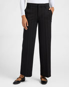 Black/Forest Pinstripe $|& Liverpool High Rise Kelsey Wide Leg Trouser - SOF Front