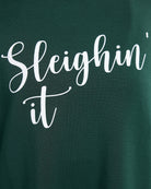 Hunter Green $|& Interval Flex Graphic Pullover - Sleighing It - SOF Detail