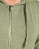 Heather Olive $|& Interval Hacci Zip Hoodie - SOF Full Front