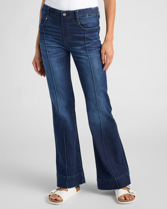Upland $|& Liverpool Gia Glider Flare Leg Jeans with Pintucks - SOF Front
