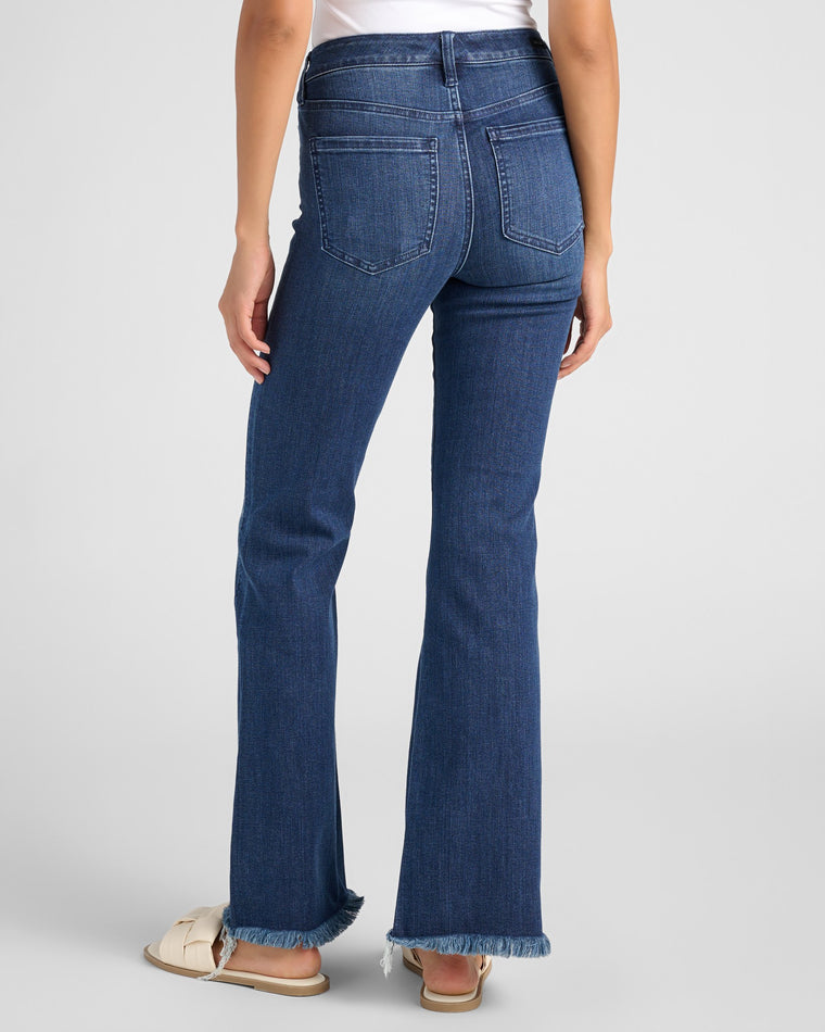 Mount Dora Blue $|& Liverpool Hannah Flare Leg Jeans with Curved Seaming - SOF Back