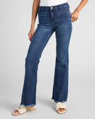 Mount Dora $|& Liverpool Hannah Flare Leg Jeans with Curved Seaming - SOF Front