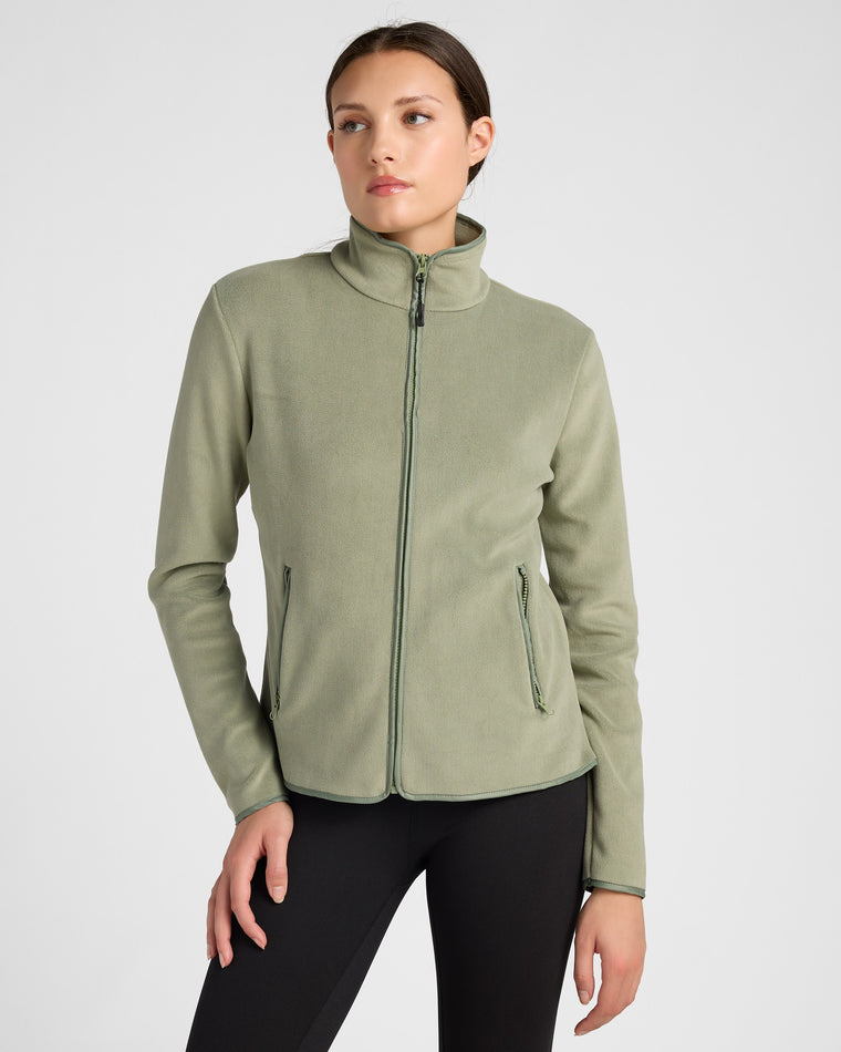 Oil Green $|& Interval Freestyle Fleece Jacket - SOF Front