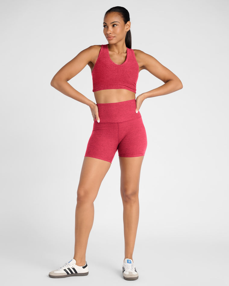 Sangria Red $|& Interval Spacedye Bike Short - SOF Full Front