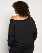 Black $|& SEAS Over The Clouds One Shoulder Top - SOF Back
