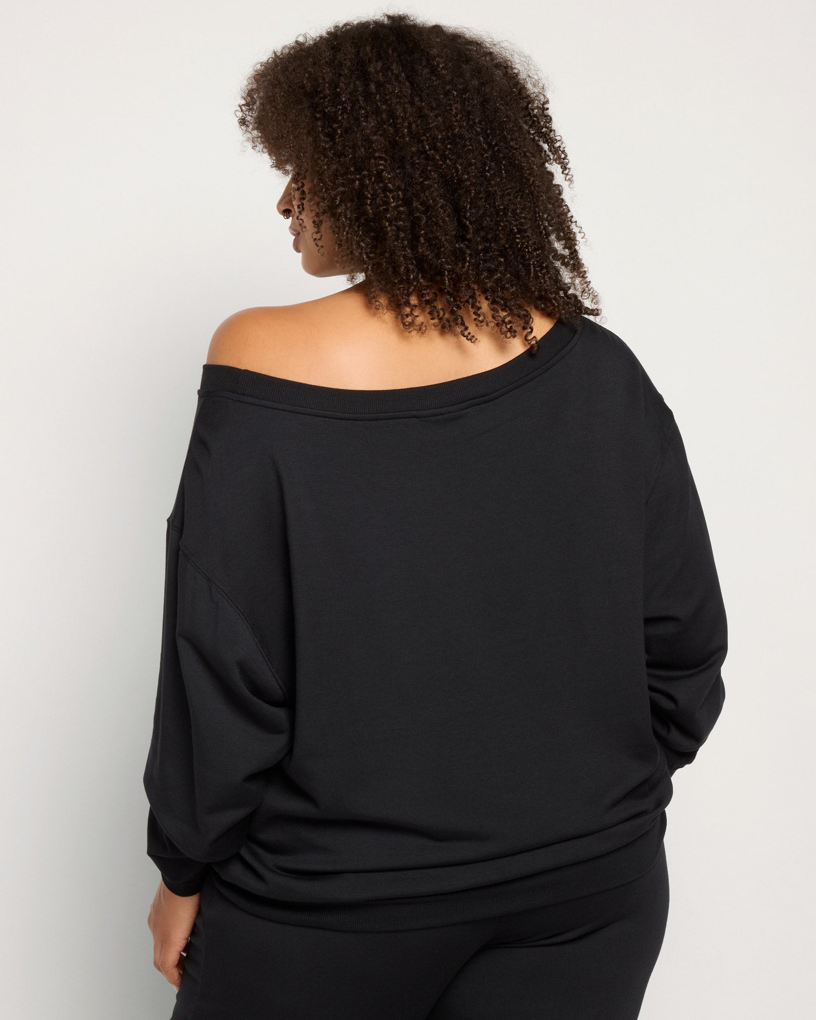Black $|& SEAS Over The Clouds One Shoulder Top - SOF Back