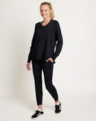 Black $|& Interval Flex Fleece V-Neck Top - UGC On Fig