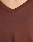 Chocolate Fondant $|& Interval Flex Fleece V-Neck Top - SOF Detail