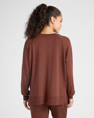 Chocolate Fondant $|& Interval Flex Fleece V-Neck Top - SOF Back
