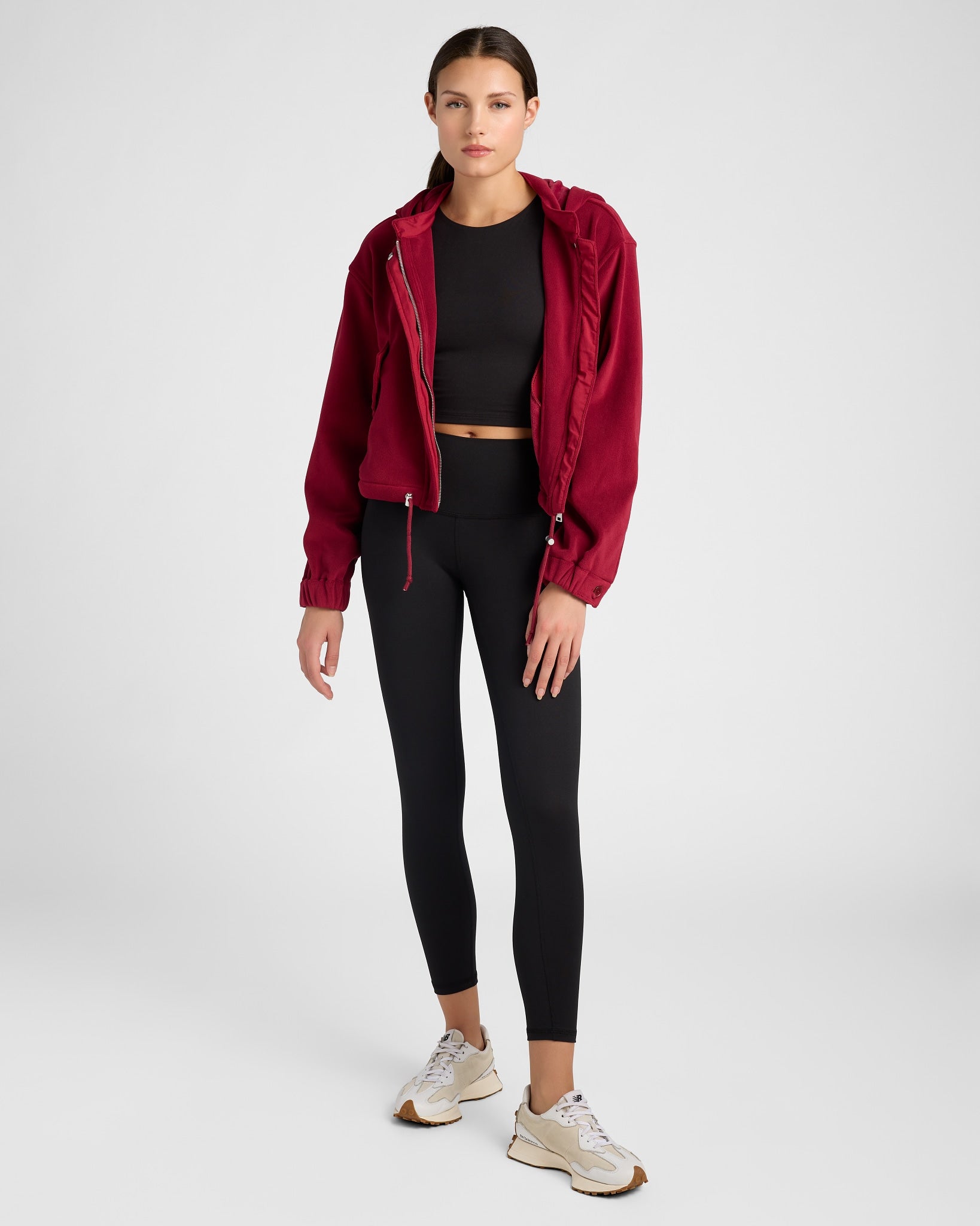 Cabernet $|& Interval Hooded Lightweight Fleece Jacket - SOF Full Front