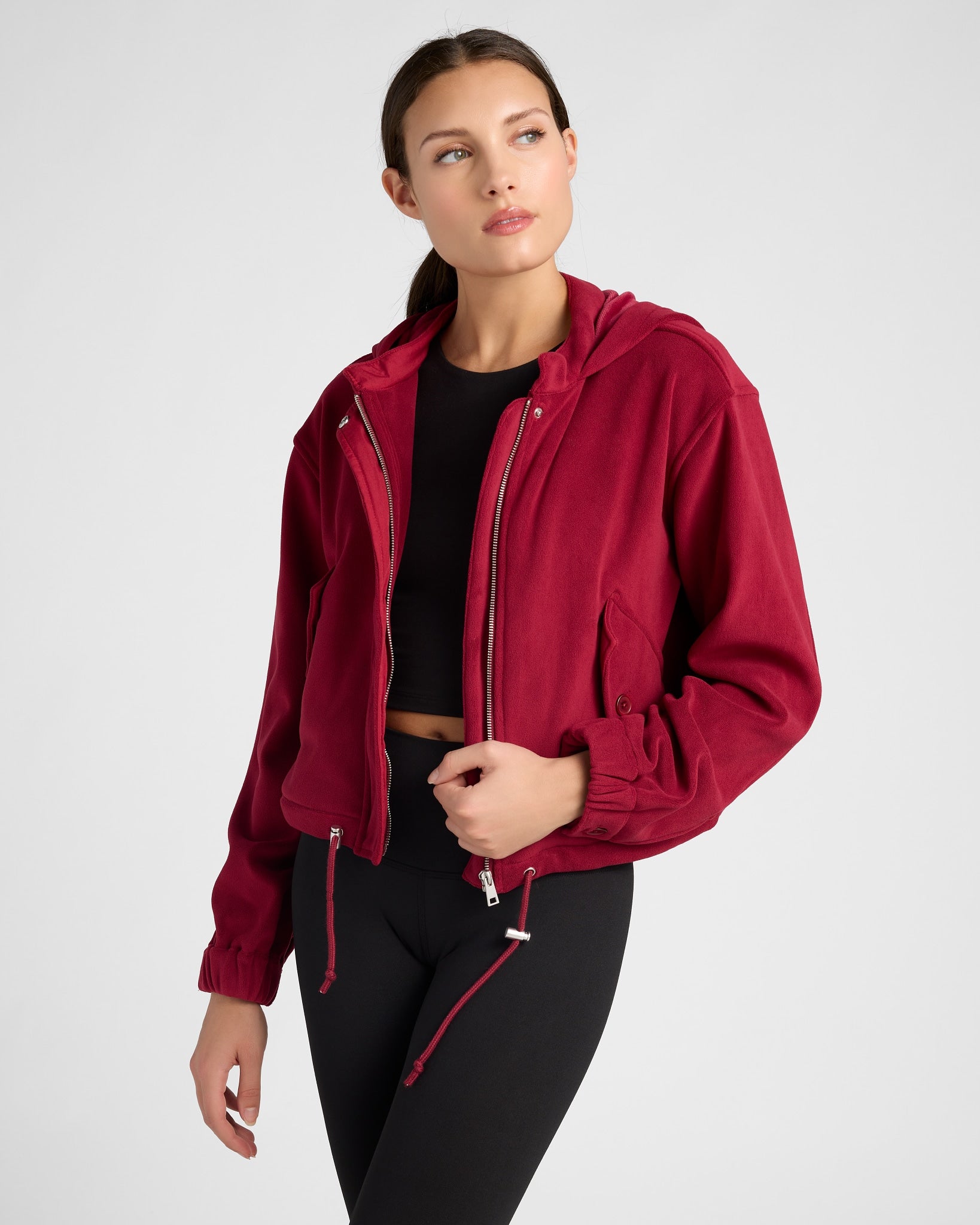 Cabernet $|& Interval Hooded Lightweight Fleece Jacket - SOF Front