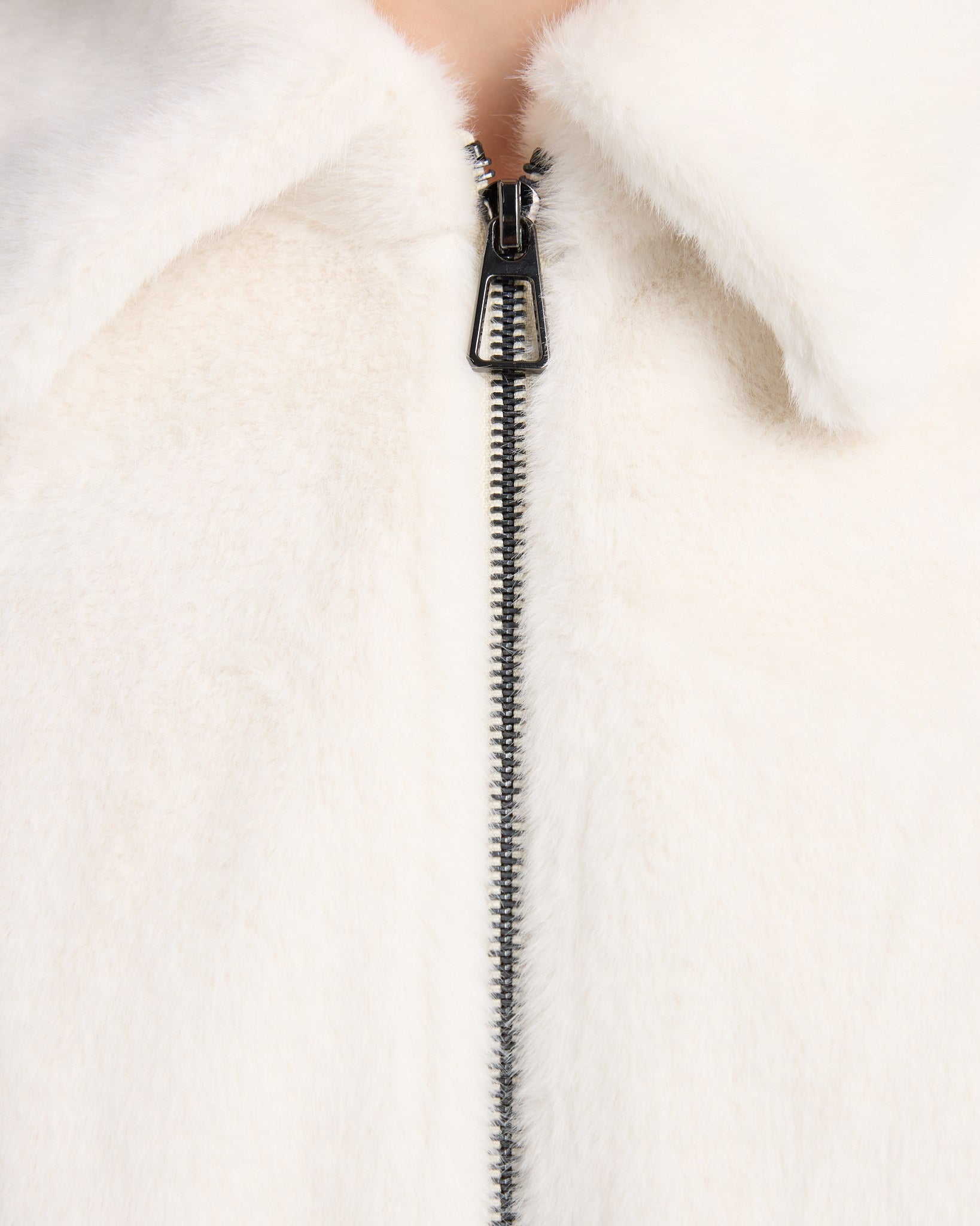 Ivory $|& Love Token Faux Fur Jacket - SOF Detail