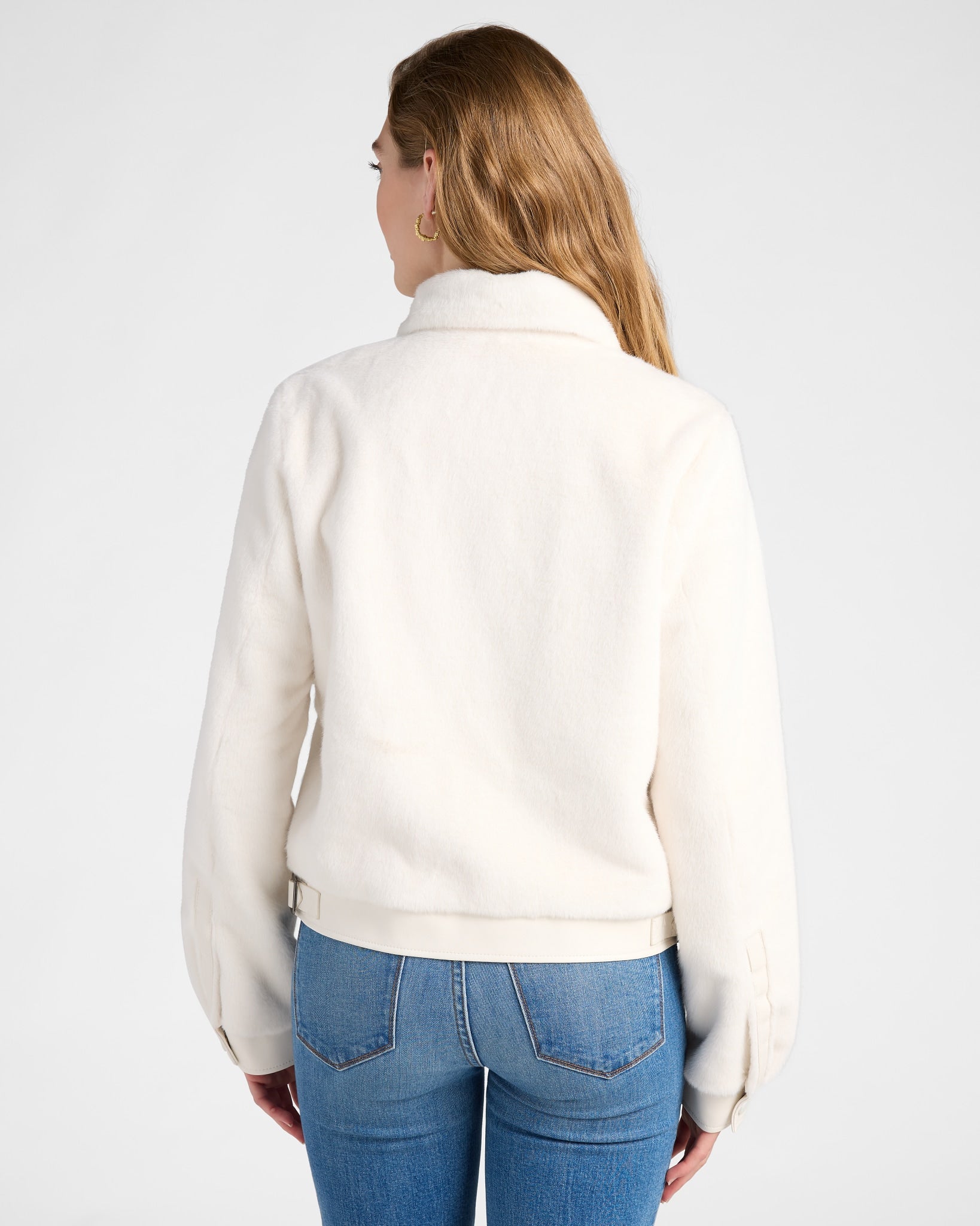 Ivory $|& Love Token Faux Fur Jacket - SOF Back