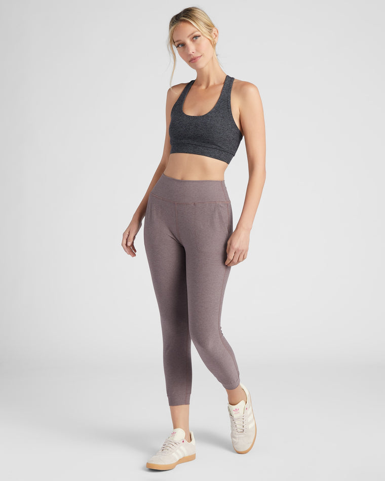 Heather Night Shade $|& Interval Spacedye Motion Midi Jogger - SOF Full Front