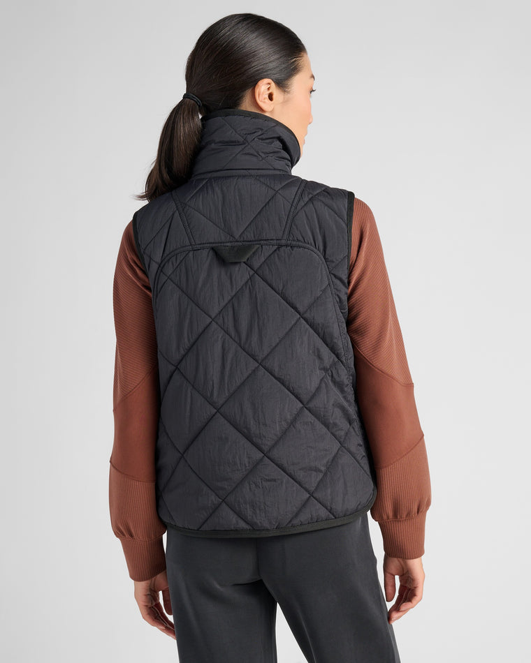 Black $|& Interval Quilted Vest - SOF Back