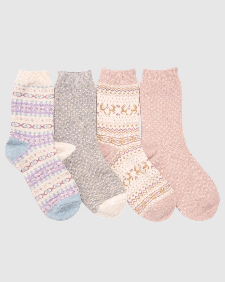 Dreamer $|& MUK LUKS 4 Pack Holiday Boot Socks