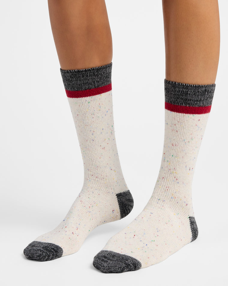 Black/Red $|& MUK LUKS 3 Pack Microfiber Boot Socks - SOF Full Front