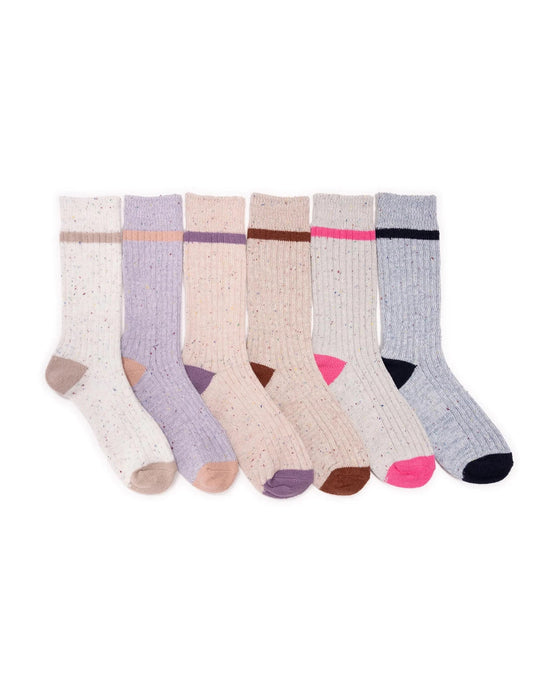Multi Neps $|& MUK LUKS 6 Pack Microfiber Boot Socks