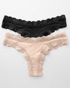Champagne/Black $|& Fleur't The Iconic Thong