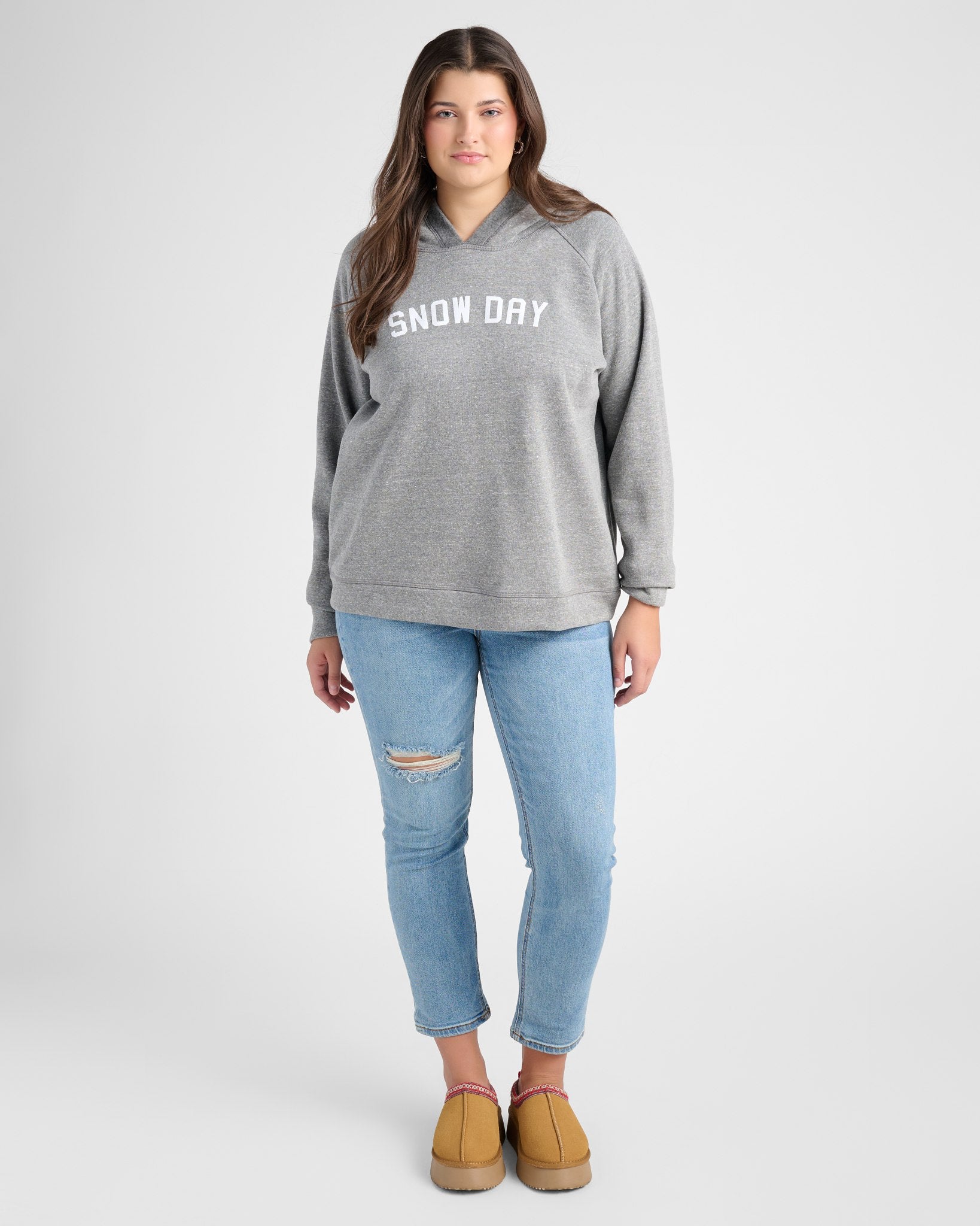 Heather Grey $|& SEAS Snow Day 78 & Sunny Graphic Hoodie - SOF Full Front