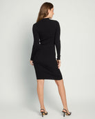 Black $|& Lili Sidonio Mock Neck Long Sleeve Dress - SOF Back