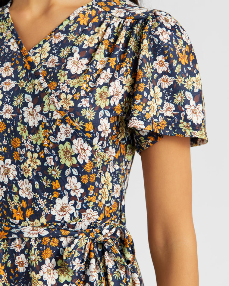 Navy Multi Floral $|& Mikarose Janae Dress - SOF Detail