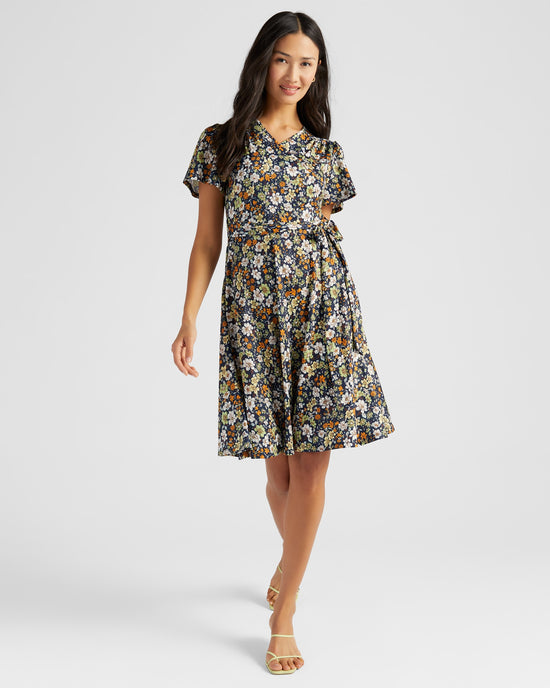 Navy Multi Floral $|& Mikarose Janae Dress - SOF Front