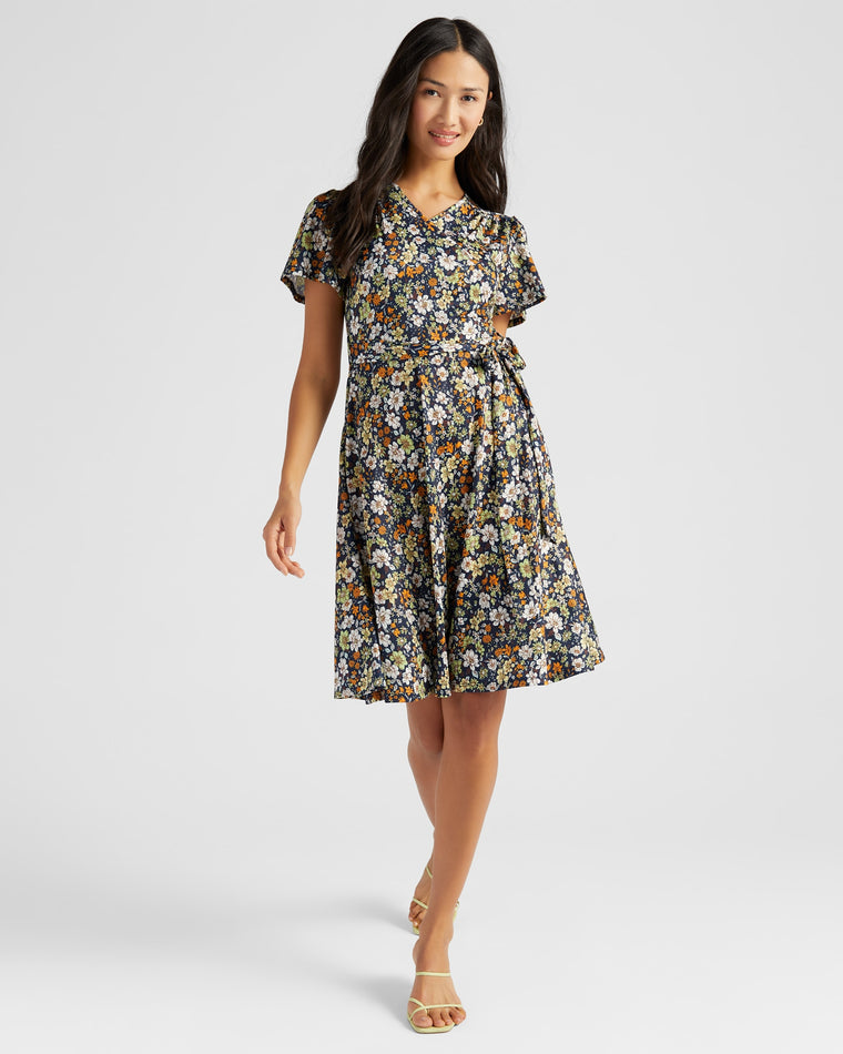 Navy Multi Floral $|& Mikarose Janae Dress - SOF Front