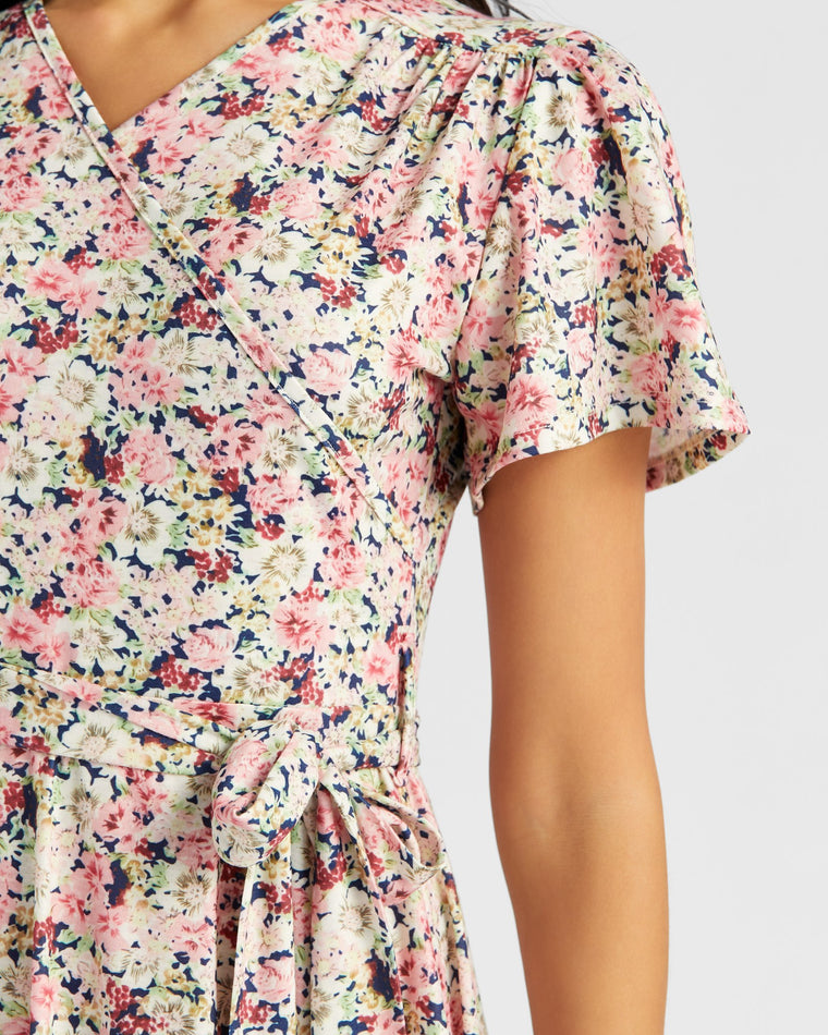 Navy Pink Floral $|& Mikarose Janae Dress - SOF Detail