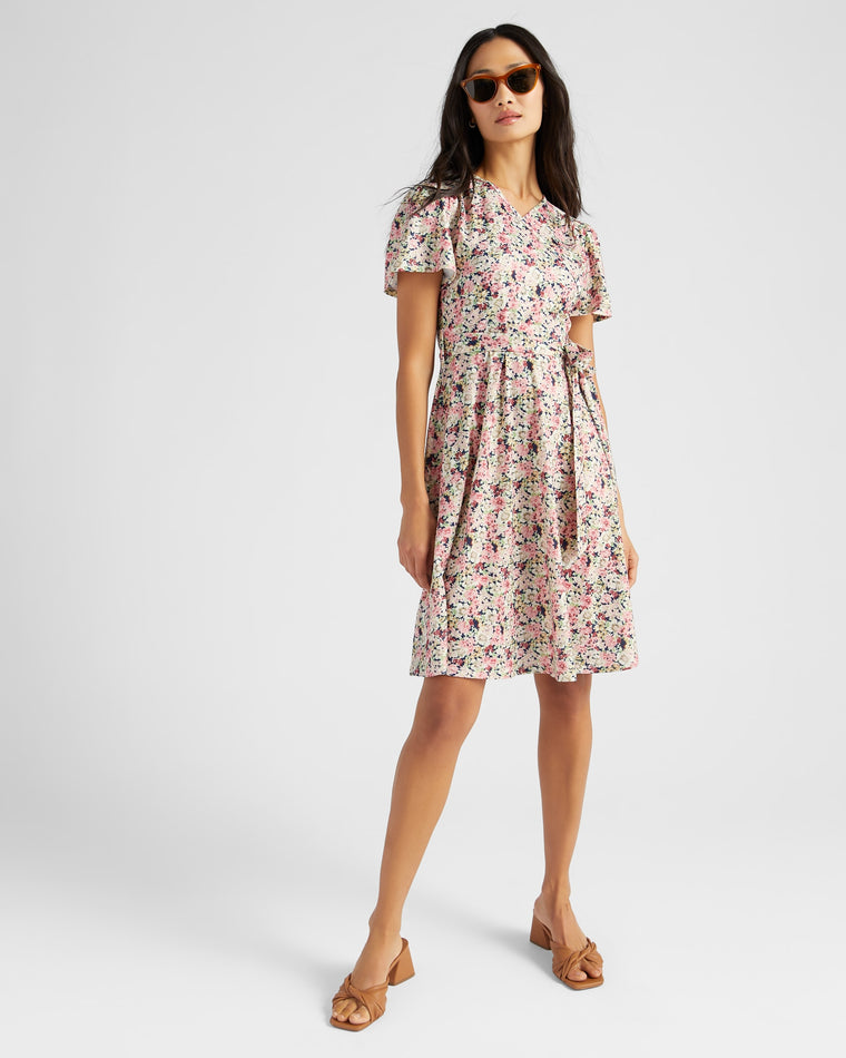 Navy Pink Floral $|& Mikarose Janae Dress - SOF Front