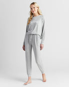 Heather Grey $|& SEAS Dreamy Hacci "Wifey" Graphic Jogger - SOF Full Front