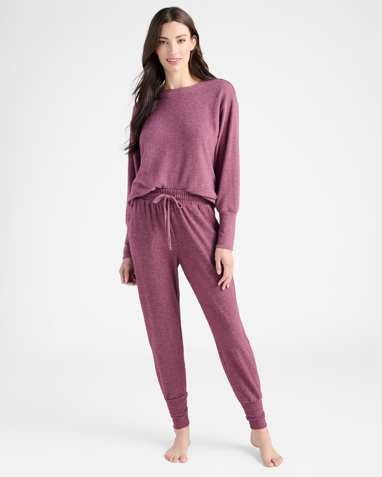 Vintage Plum $|& SEAS Dreamy Hacci Lounge Jogger - SOF Full Front