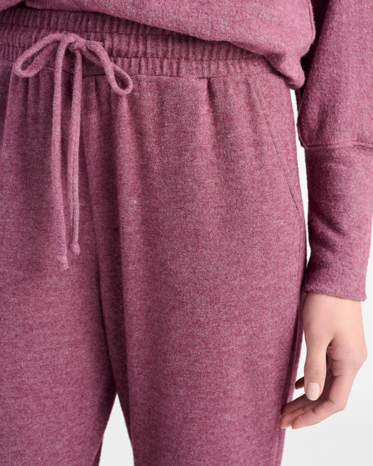 Vintage Plum $|& SEAS Dreamy Hacci Lounge Jogger - SOF Detail
