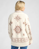 Cream Aztec $|& Herizon Aztec Cozy Jacquard Cardigan - SOF Back