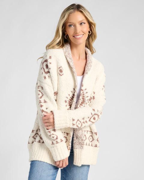 Aztec Jacquard Cardigan - Ultra-Soft Chunky Knit – Wantable
