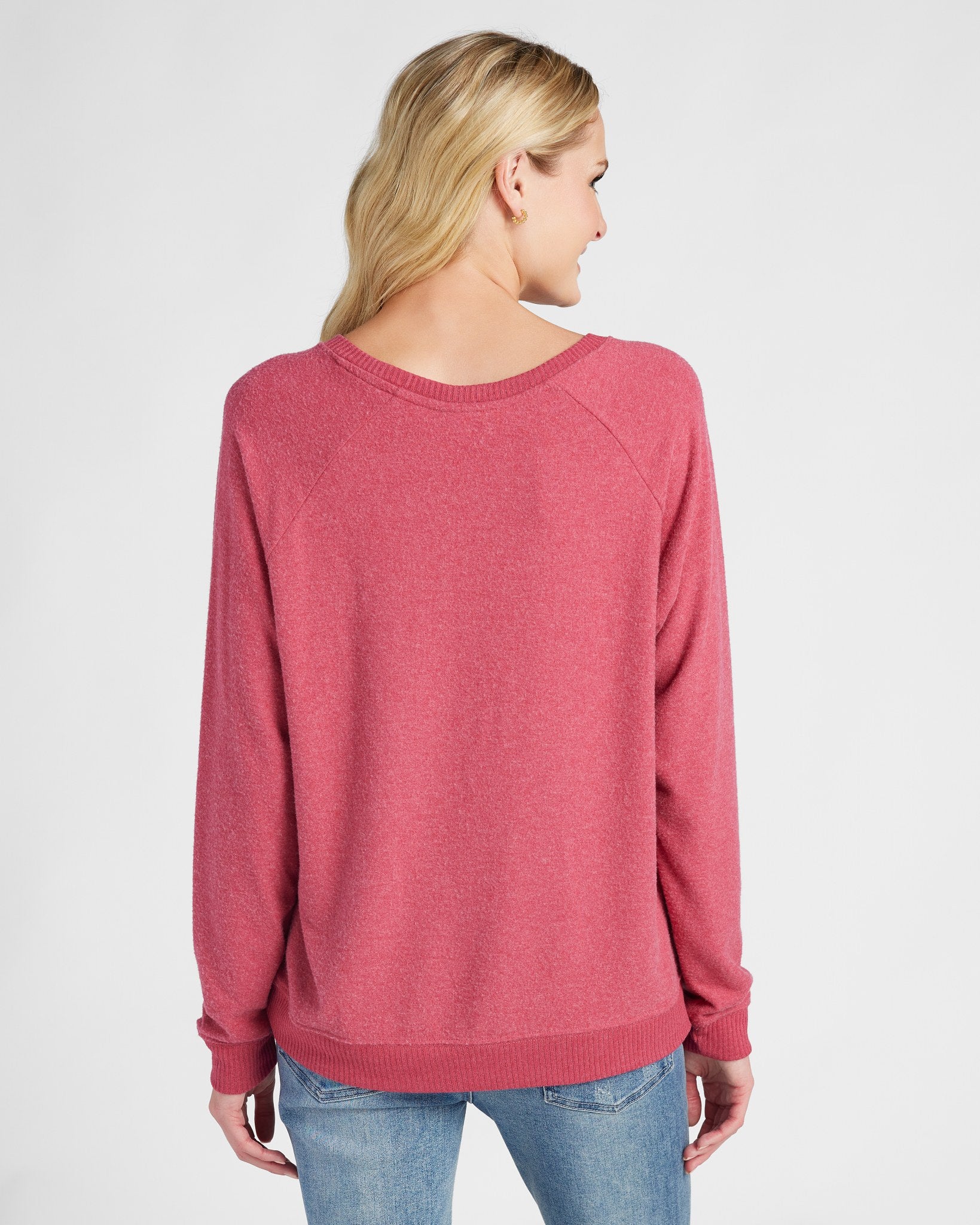 Heather Sangria $|& SEAS Shoreline Hacci Amour Graphic Crew - SOF Back