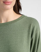 Heather Olive $|& SEAS Shoreline Hacci Crew - SOF Full Front