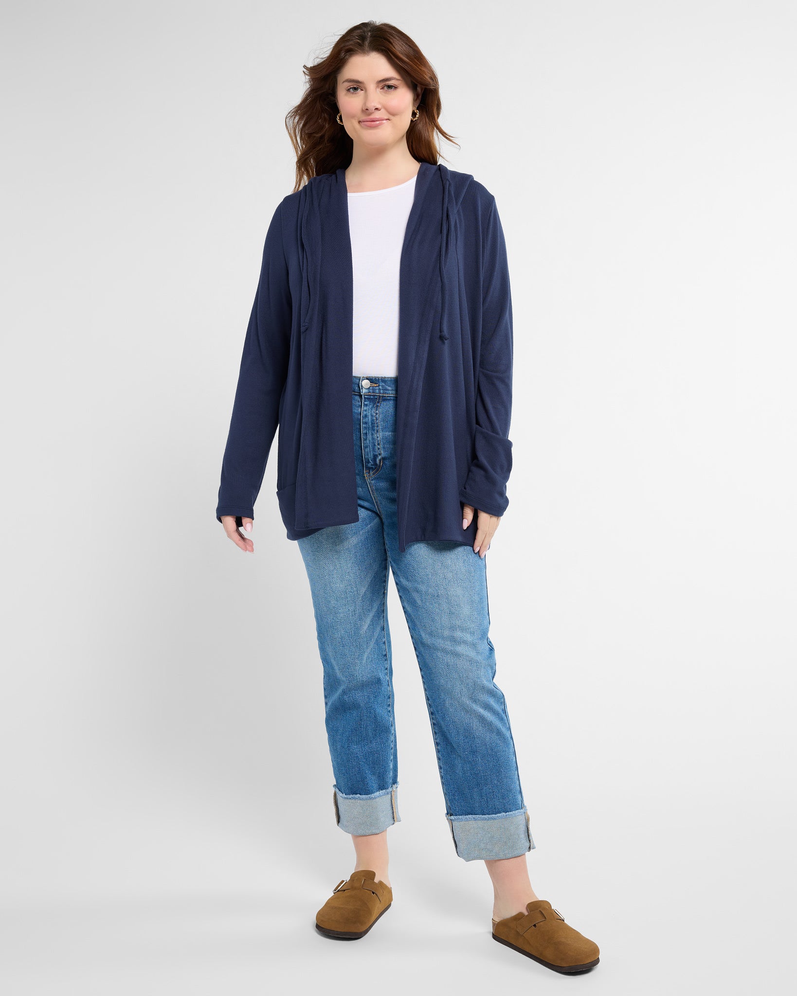 Navy $|& SEAS Over the Falls Cardigan - SOF Full Front